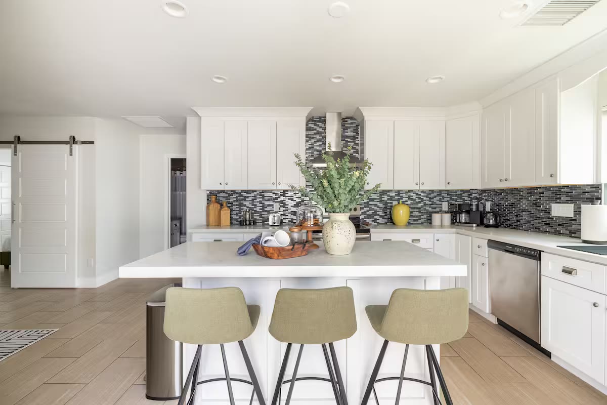Stylish & Perfect for Families kitchen island at a direct-booking vacation rental in Phoenix, Arizona