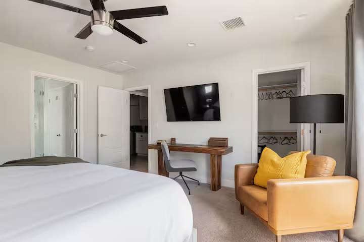 Stylish & Perfect for Families queen bedroom at a direct-booking vacation rental in Phoenix, Arizona