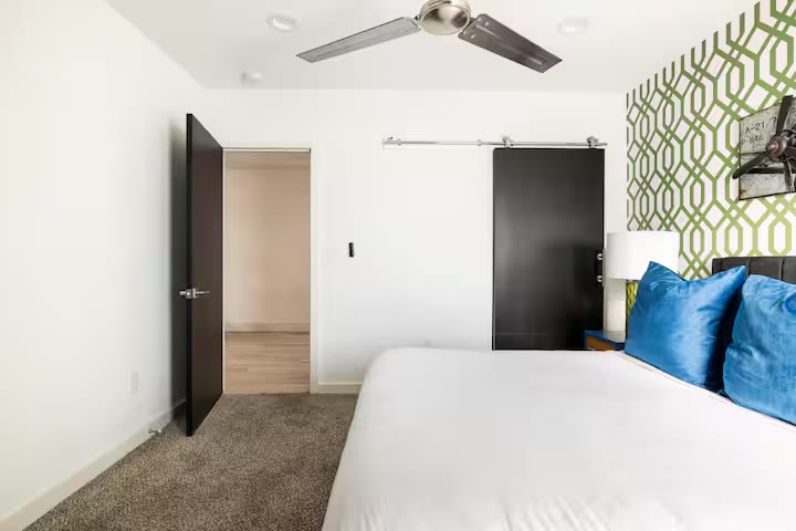 Modern All-En-Suite Home bedroom workspace at a direct-booking vacation rental in Phoenix, Arizona