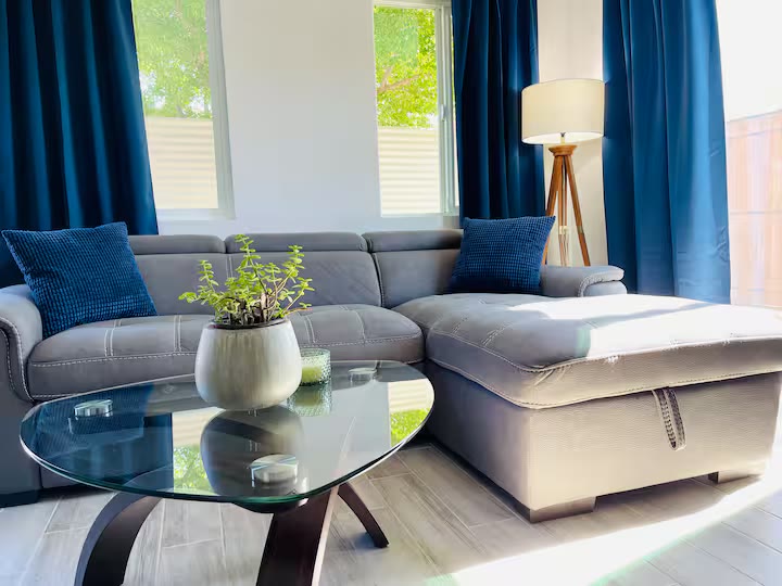 Detached Studio Guesthouse studio sitting area at a direct-booking vacation rental in Phoenix, Arizona