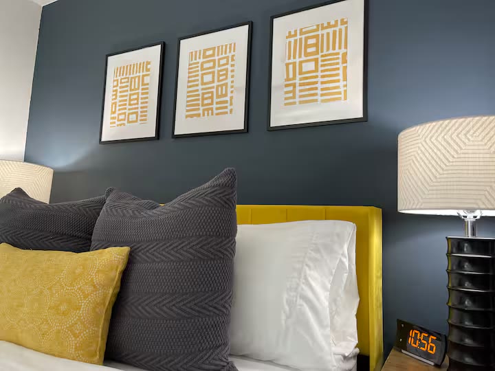 Detached Studio Guesthouse queen bed at a direct-booking vacation rental in Phoenix, Arizona