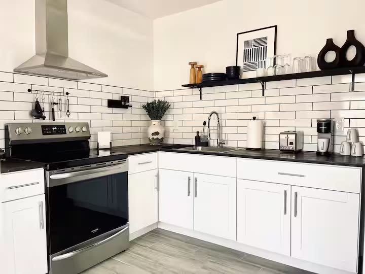 Detached Studio Guesthouse kitchenette sink at a direct-booking vacation rental in Phoenix, Arizona