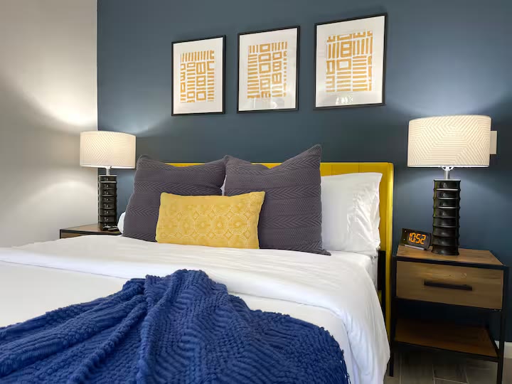Detached Studio Guesthouse bedside details at a direct-booking vacation rental in Phoenix, Arizona