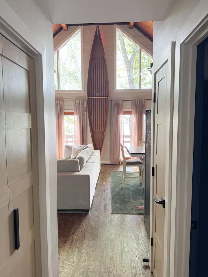 The Angler's Canoe Lake House coffee bar supplies at a direct-booking vacation rental in Cedar Bluff, Alabama